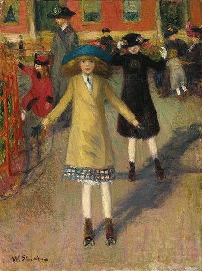 William Glackens Children Rollerskating